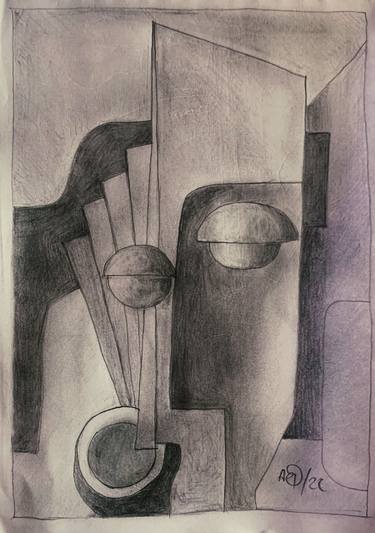 Original Cubism Men Drawings by Arnaud Quercy