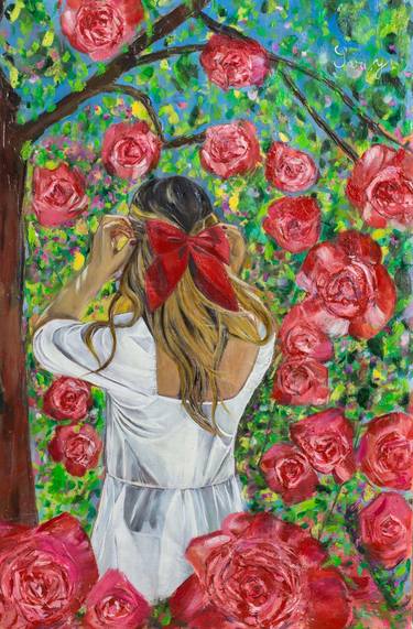 Original Expressionism Women Painting by Younes Sari