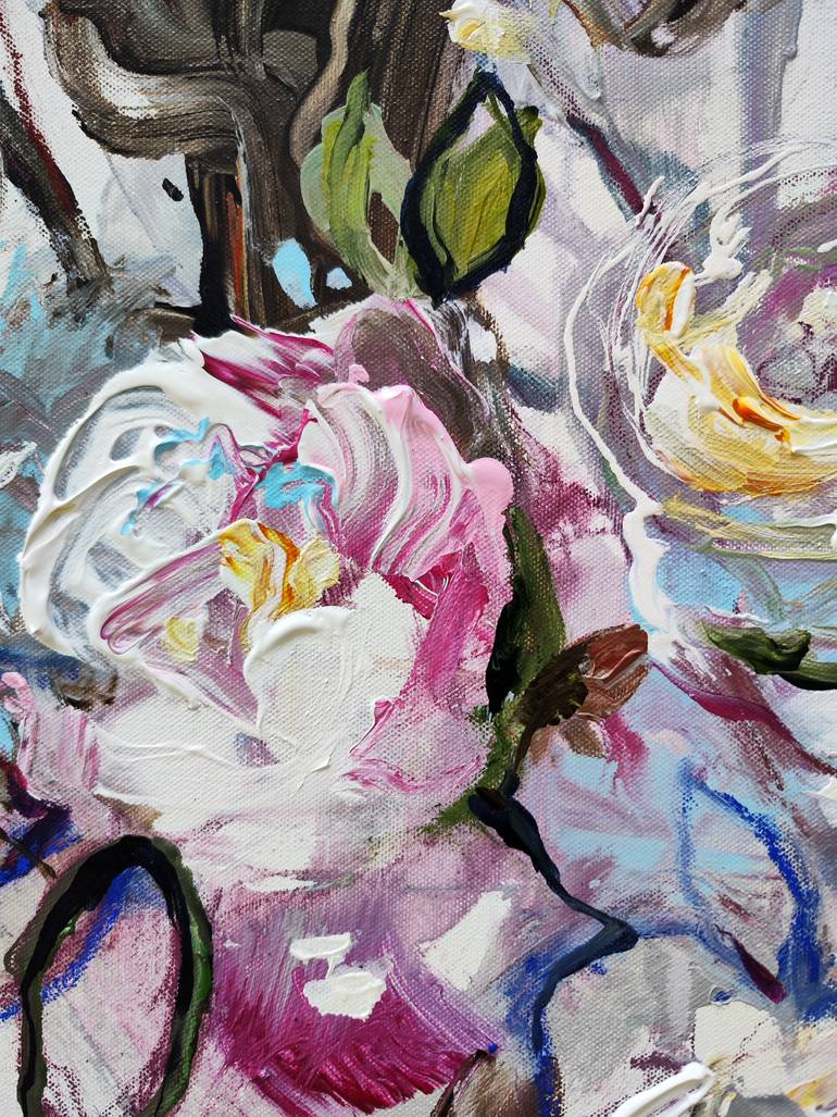 Original Impressionism Floral Painting by Anna Cher