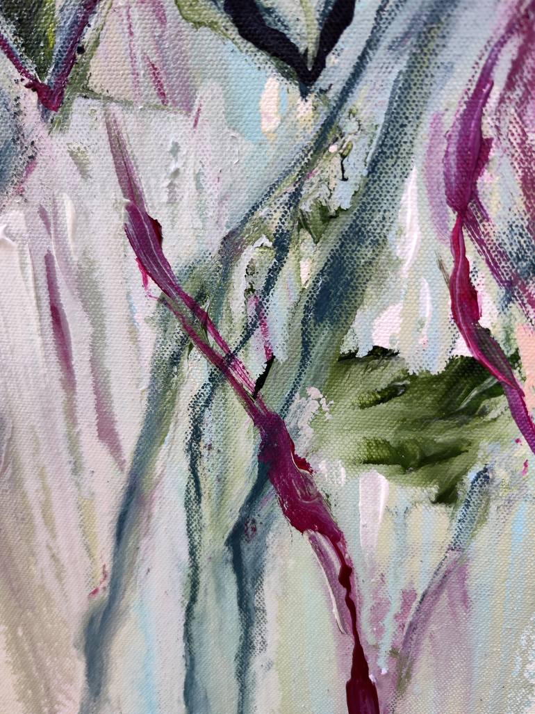 Original Abstract Expressionism Floral Painting by Anna Cher