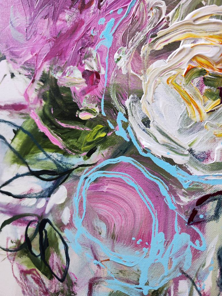 Original Abstract Expressionism Floral Painting by Anna Cher