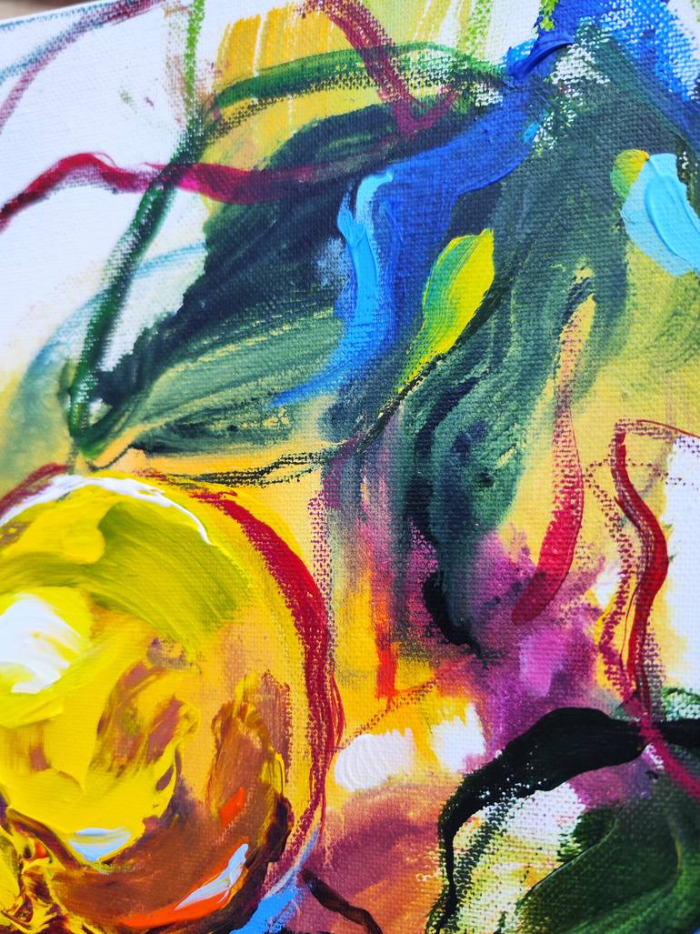 Original Abstract Expressionism Still Life Mixed Media by Anna Cher