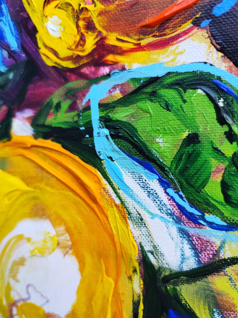 Original Abstract Expressionism Still Life Mixed Media by Anna Cher