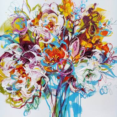 Original Fine Art Floral Mixed Media by Anna Cher