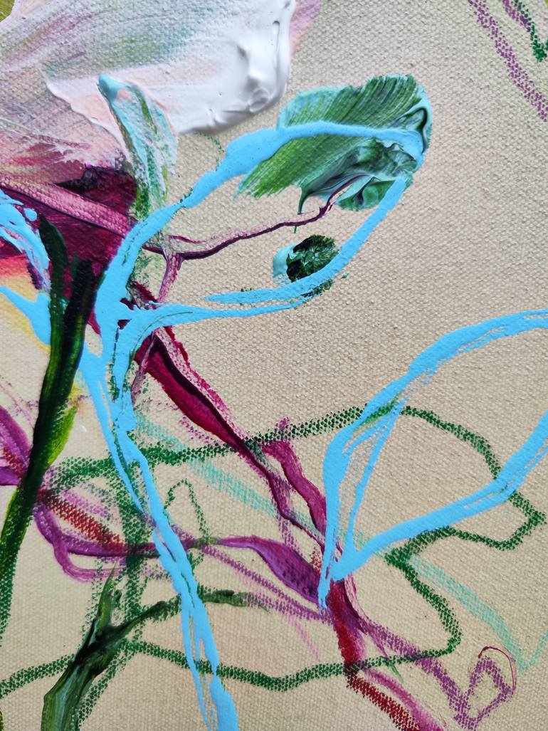 Original Impressionism Floral Painting by Anna Cher