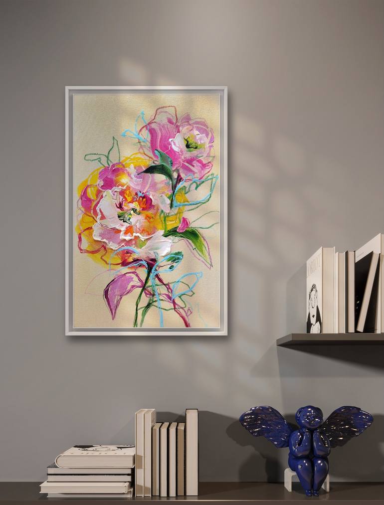 Original Impressionism Floral Painting by Anna Cher