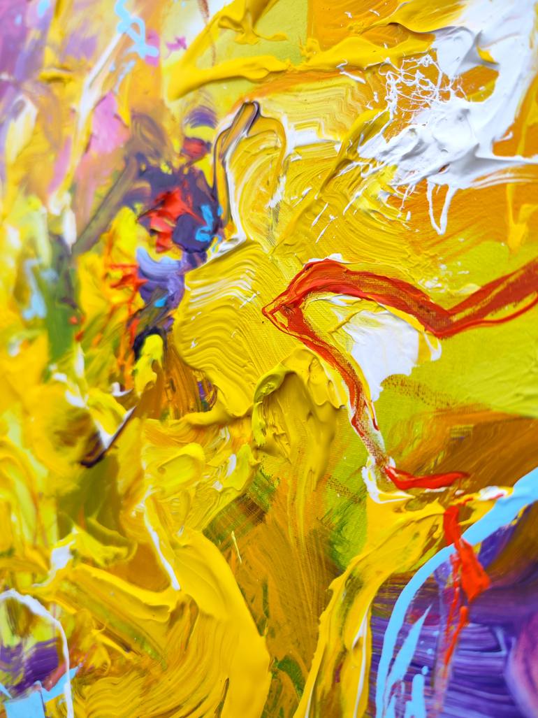 Original Abstract Expressionism Floral Painting by Anna Cher