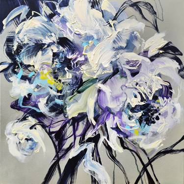 Original Abstract Expressionism Floral Paintings by Anna Cher
