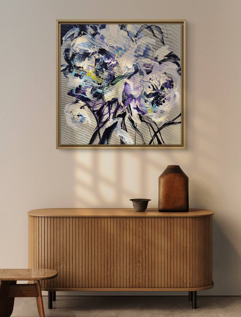 Original Abstract Expressionism Floral Painting by Anna Cher