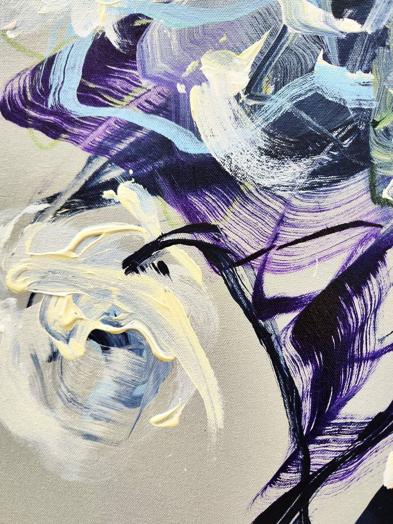 Original Abstract Expressionism Floral Painting by Anna Cher