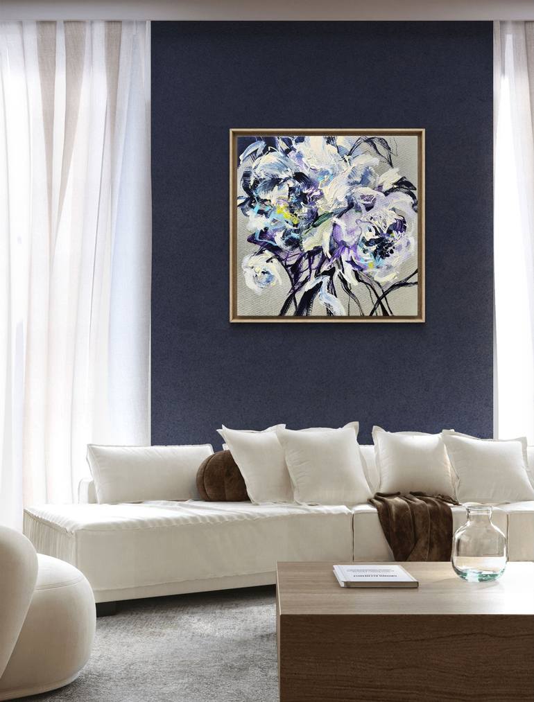 Original Abstract Expressionism Floral Painting by Anna Cher