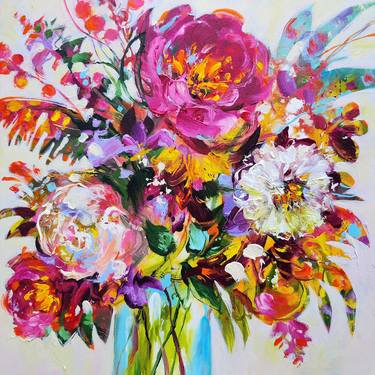 Original Abstract Floral Paintings by Anna Cher