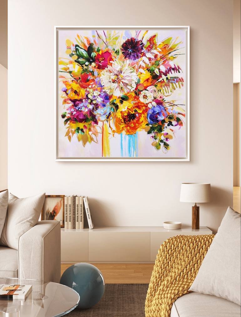 Original Expressionism Floral Painting by Anna Cher