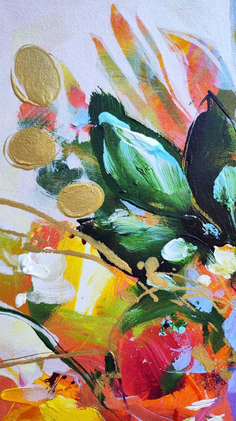 Original Expressionism Floral Painting by Anna Cher