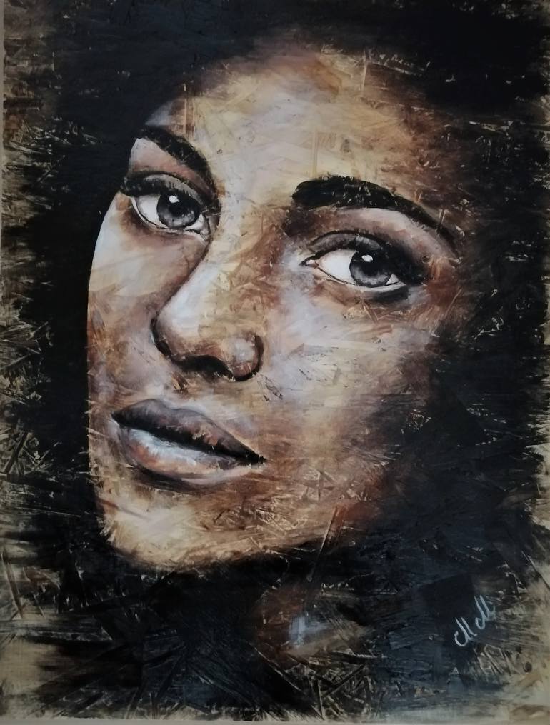 Beautiful girl Charcoal drawing by Mateja Marinko