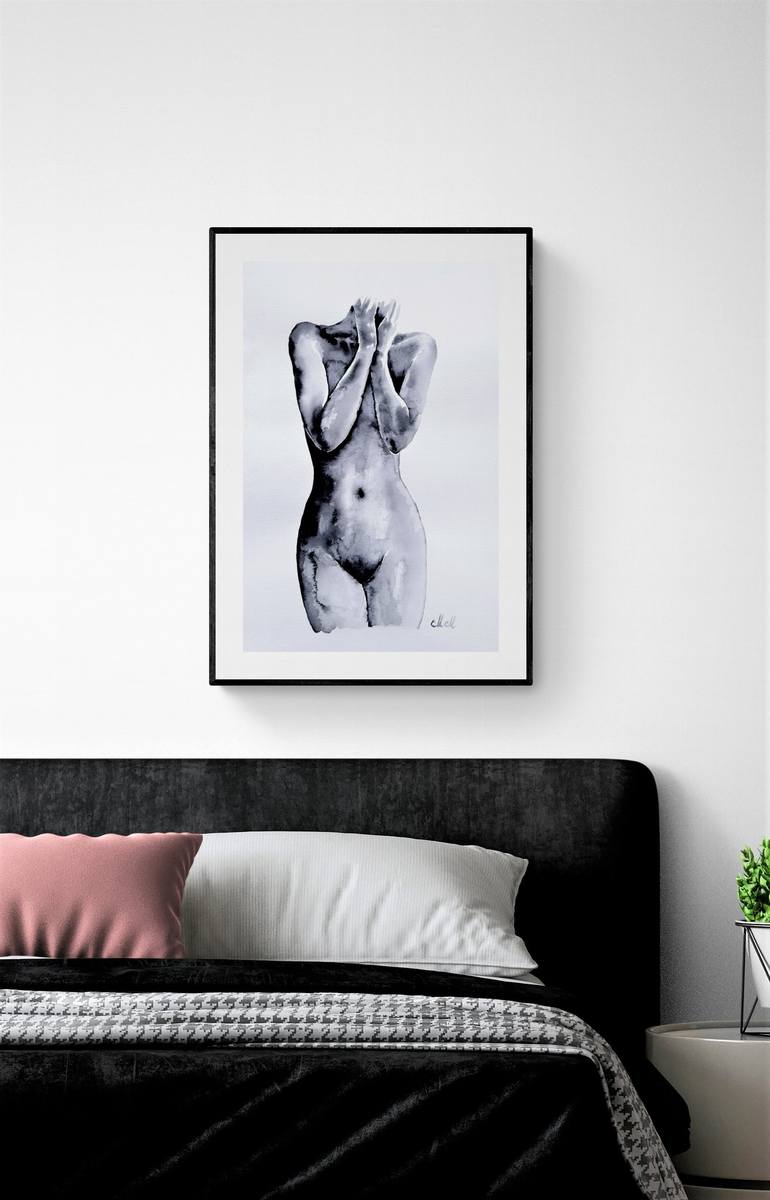 Original Contemporary Nude Painting by Mateja Marinko