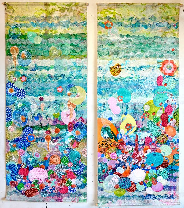 Original Abstract Seascape Painting by Charrel Menard Marie