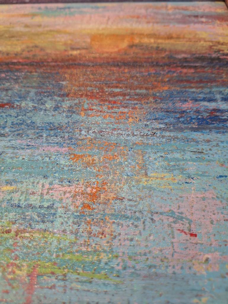 Original Impressionism Seascape Painting by Elif Lewis