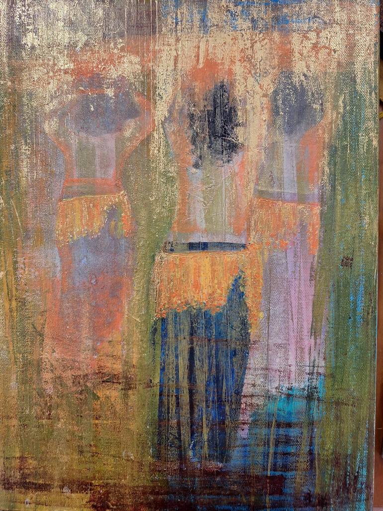 Original Abstract People Painting by Elif Lewis