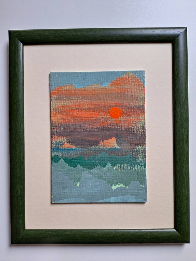 Original Algorithmic Landscape Painting by Elif Lewis