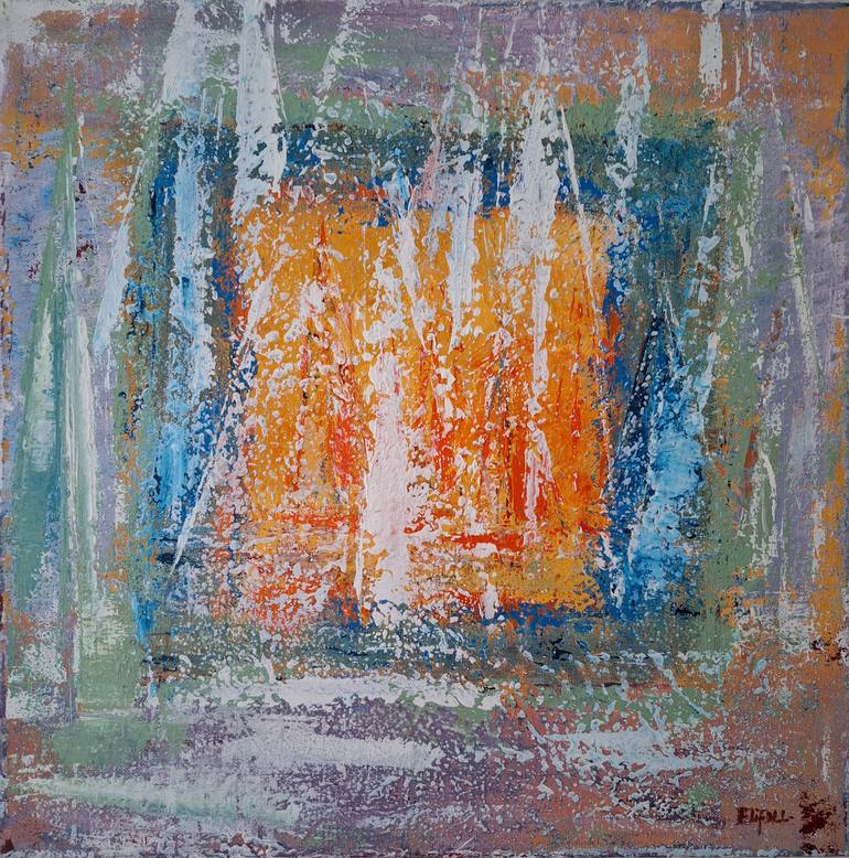 Original Time Painting by Elif Lewis  Abstract Art on Canvas  Convergent
