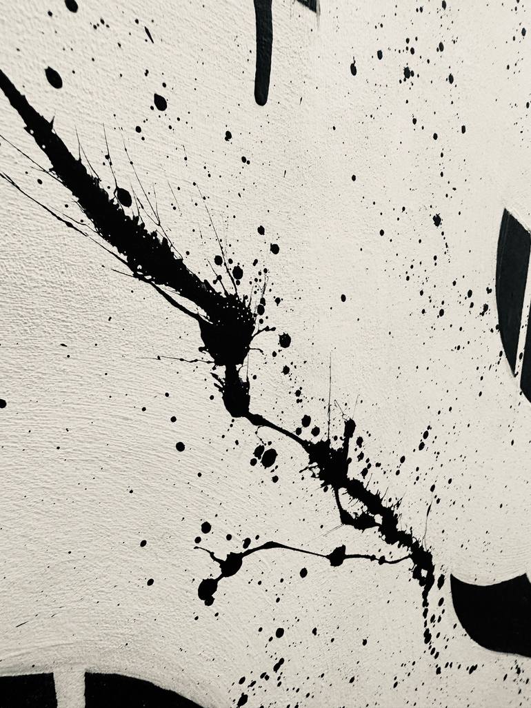 Original Black & White Calligraphy Painting by Mr Popcorn