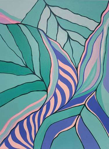 Original Abstract Botanic Painting by Aria Noor