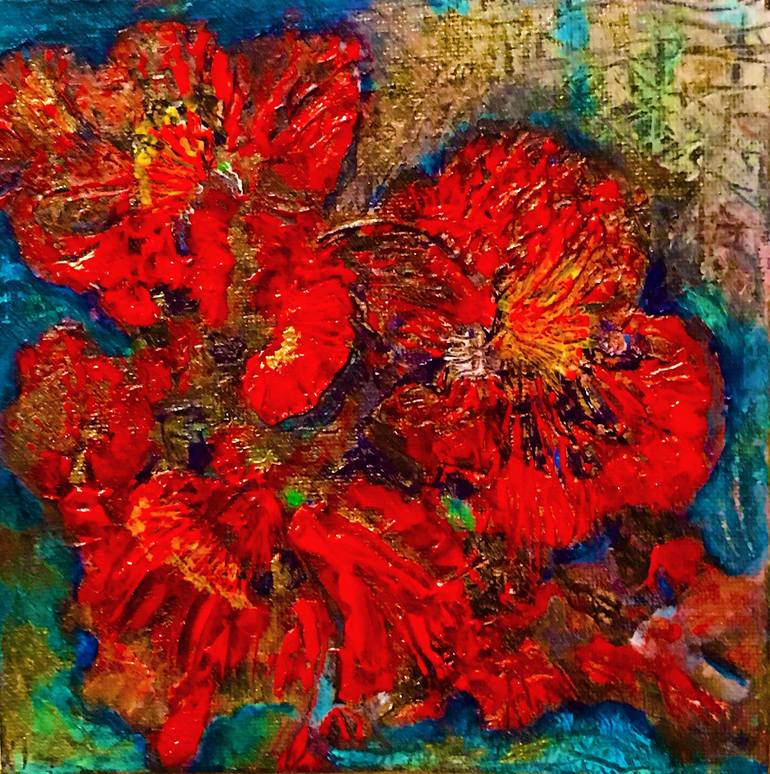 Original Abstract Expressionism Botanic Painting by Arteus A