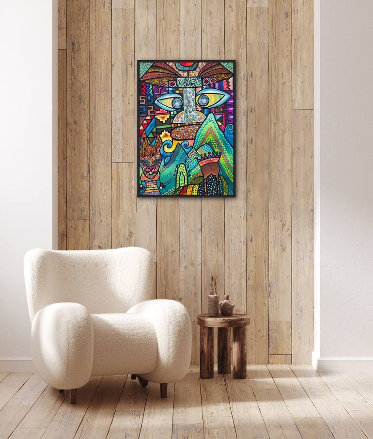 Original Abstract Cities Painting by Guem Eye