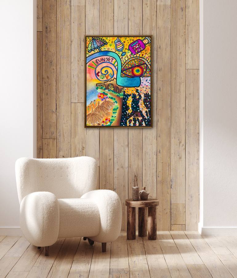 Original Abstract Travel Painting by Guem Eye