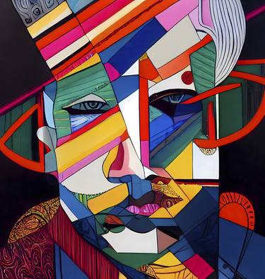 Print of Cubism Portrait Mixed Media by Ruslan Gilyazov
