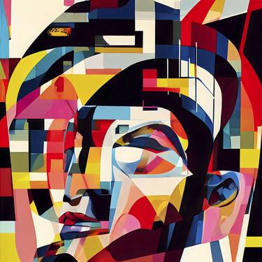 Jazzman portrait, cubism. thumb