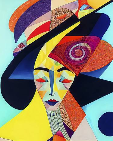 Print of Cubism Portrait Mixed Media by Ruslan Gilyazov