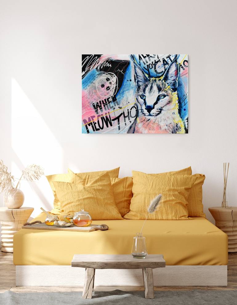 Original Contemporary Cats Painting by Bianca Lever