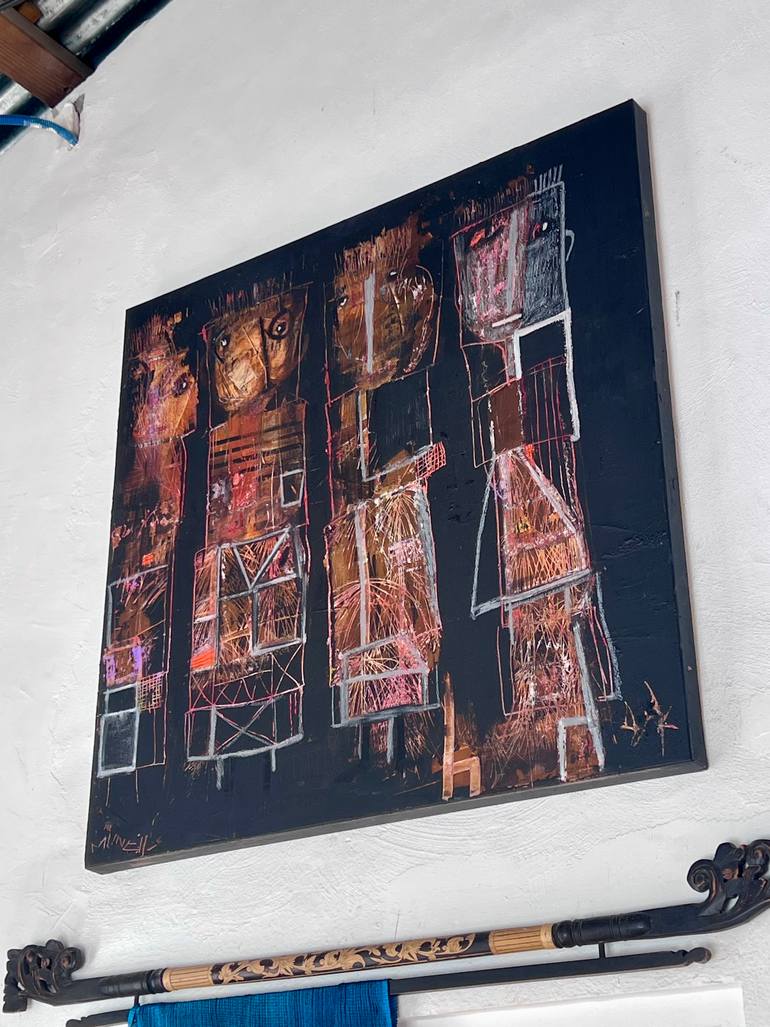 Original Abstract People Painting by Virginie Munch