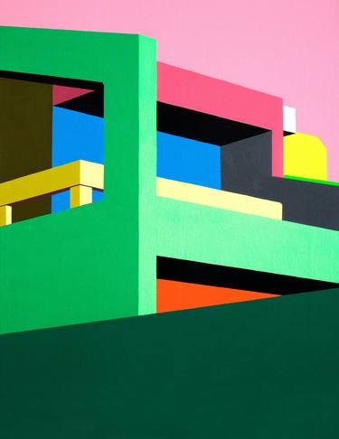 Original Abstract Architecture Paintings by Haju Oh