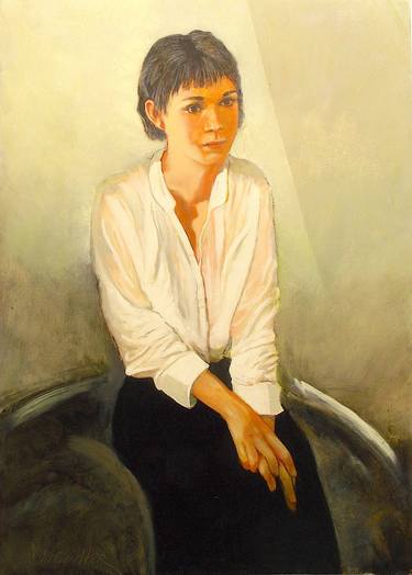 Woman in White Blouse thumb