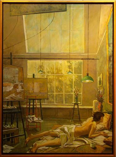 Original Figurative Interiors Paintings by Jerry Coulter
