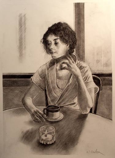 Original Figurative Women Drawings by Jerry Coulter