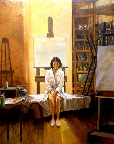 Original Figurative Interiors Paintings by Jerry Coulter