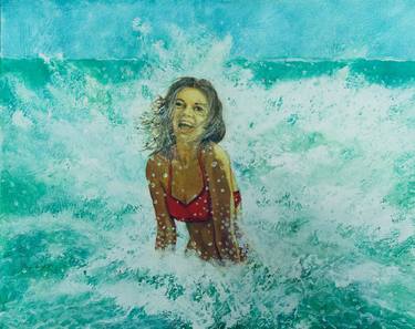 Original Figurative Beach Paintings by Jerry Coulter