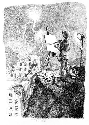 Original Surrealism Fantasy Drawings by Cristiano Quagliozzi