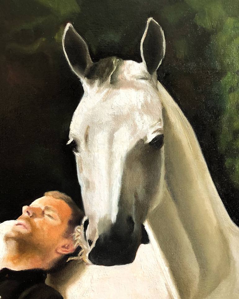 Original Photorealism Horse Painting by Nameen Azeem