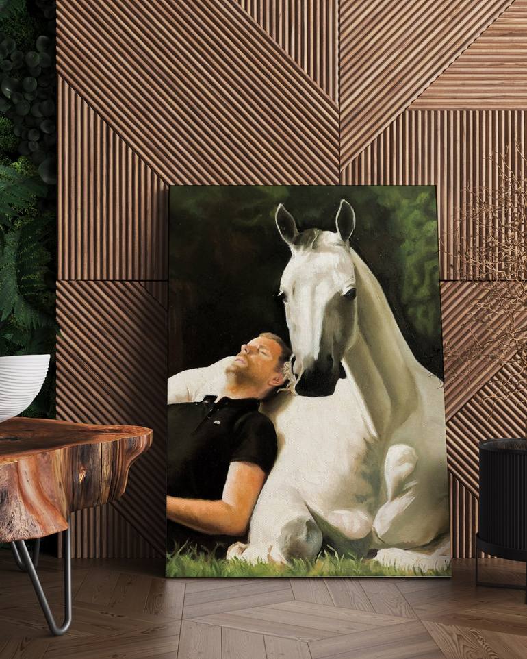 Original Photorealism Horse Painting by Nameen Azeem