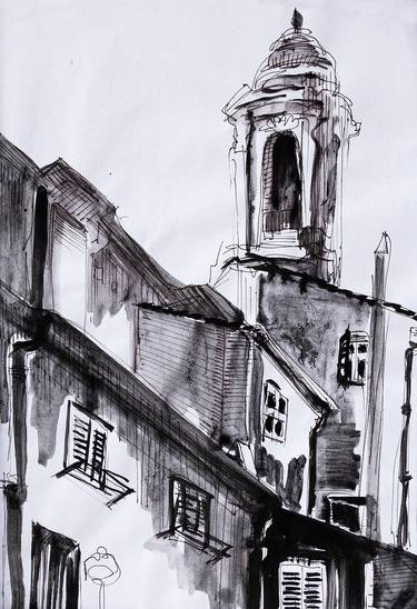 Original Contemporary Landscape Drawings by Adelina Vasseva