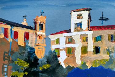 Original Expressionism Architecture Mixed Media by Adelina Vasseva