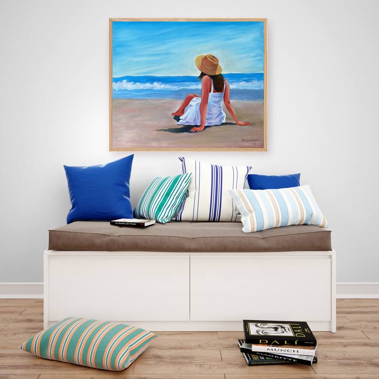 Original Realism Women Painting by Sekar Rajagopal