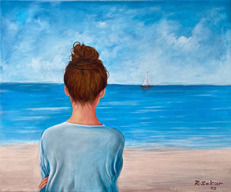 lonely woman painting