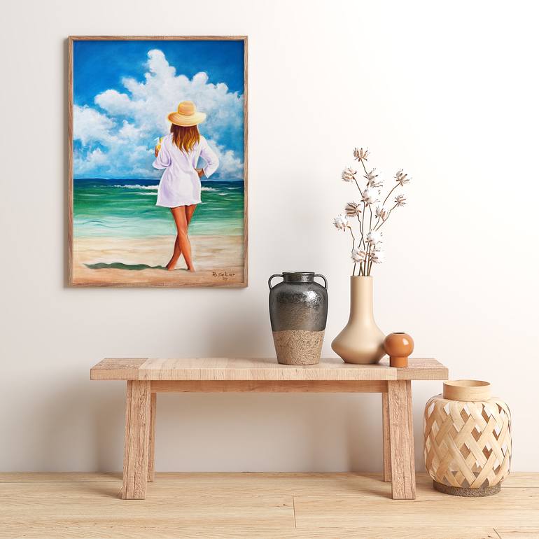 Original Realism People Painting by Sekar Rajagopal