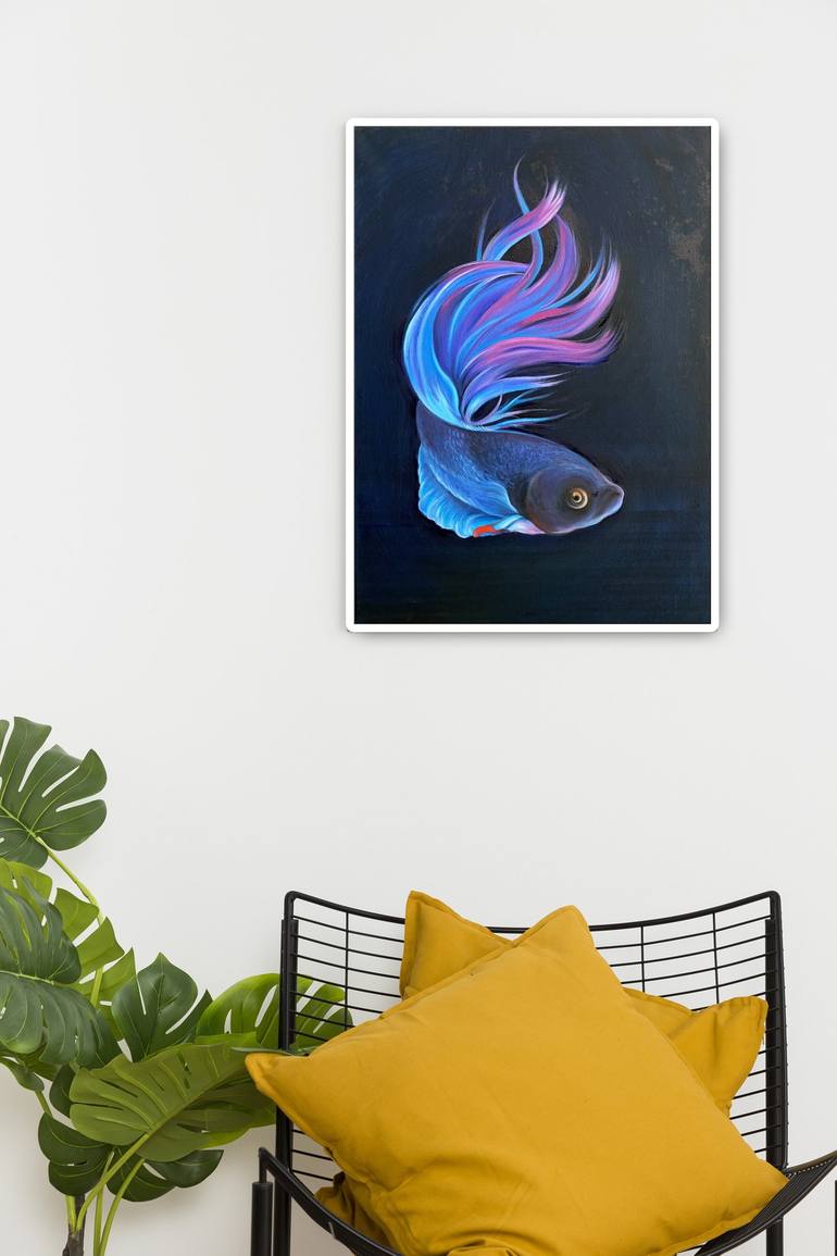 Original Realism Fish Painting by Sekar Rajagopal